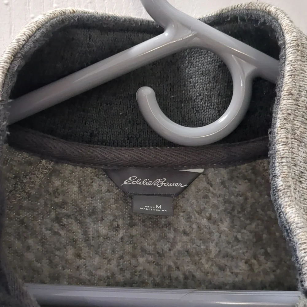 Eddie Bauer men's pullover polyester size medium gray tan - Picture 3 of 8